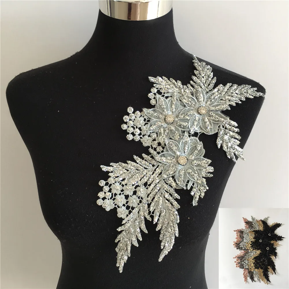 Lace Fabric Lace Garment Accessories Lace Sewing Supplies Lace Accessories Lace Sewing Accessories Clothing Craft Accessories 3D flower application Laces collar DIY Rhinestone Lace fabric Embroidery craft materials Dress Everything for sewing accessories