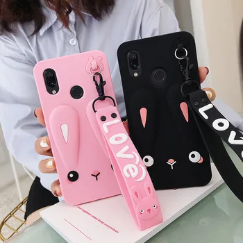 

Adorable Phone Case For Xiaomi Redmi Note 8 Pro Note 8 Redmi 7 7A K20 Safe Silicone Rabbit Case With Cute Short + Long Lanyard
