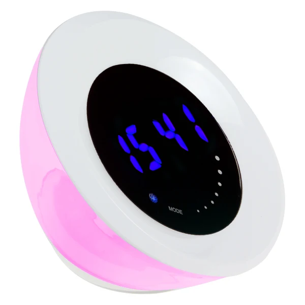 12 белый+ 15 RGB светодиодный сенсорный переключатель изменение цвета атмосферная лампа красота синий светильник Отображение времени будильник