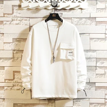 

Dropshipping Men Streetwear Hip-Hop Sweatshirt 2020 Autumn Mens Solid Cotton Hoodies Solid Casual Pocket Male Pullover