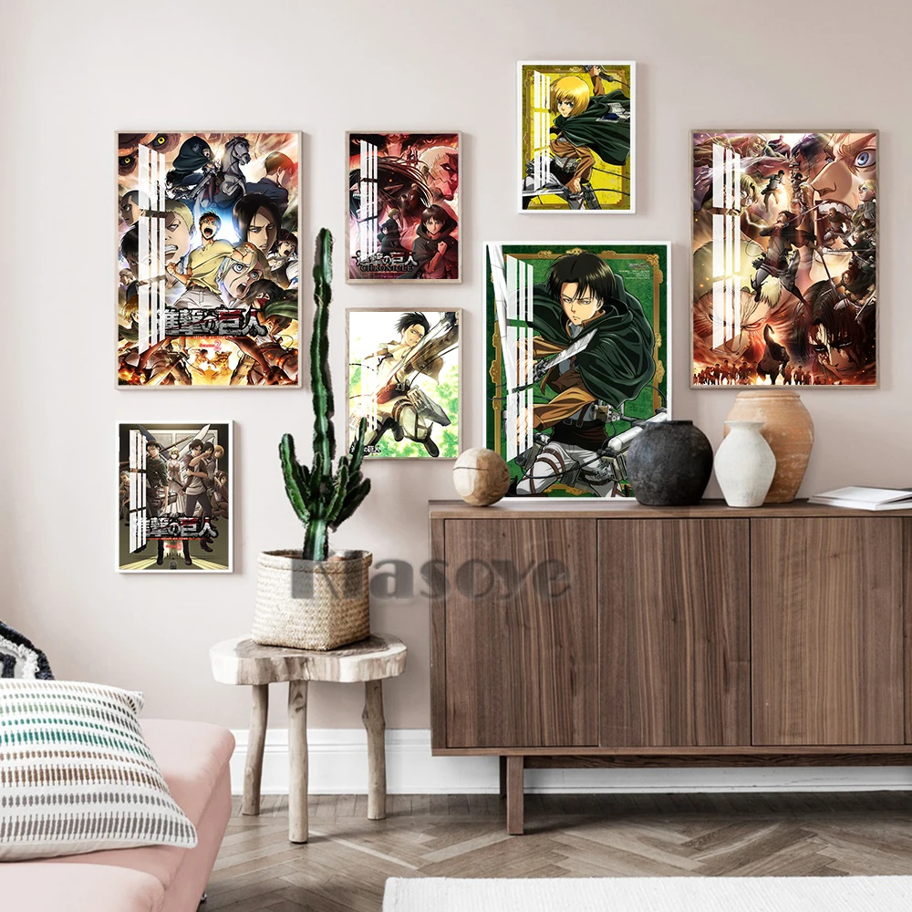 

Attack On Titan Hot Japanese Anime Wall Art Prints Poster Manga Character Modern Canvas Painting Fans Collection Gift Home Decor