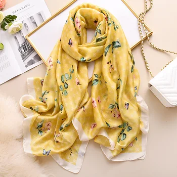 

2020 new design brand women scarf summer silk scarves shawls and wraps female pashmina bandana foulard echarpe hijabs scarfs