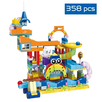 

DIY Monster Paradise Rolling Fun land Model Building Blocks Cartoon character Mary Imagination Outdoor scene Toys For Children