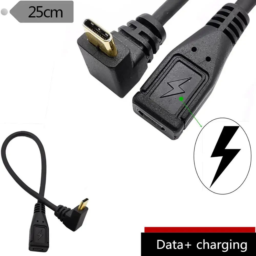 Позолоченный USB3.1 90 ° вверх type-C orbit Micro5pin Женский адаптер для передачи данных для мобильного телефона