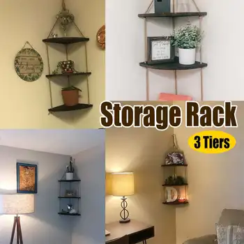 

Wall Hanging Ornaments Shelves For Wall Shelf Corner Organizer Pendant Wooden Board Storage Shelf Rack Home Decoration