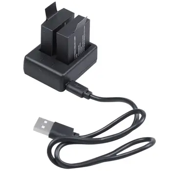 

2 pieces of 3.7 v 900 mah battery + dual charger for sjcam sj4000 sj5000 sj6000 sj 4000 5000 camera accessories