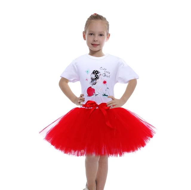 Corta de Tutú para Mujer Adulta Niños de Tul en Capas Bailarina Tutú Faldas  Mini - rojo Mamá y hija Sunnimix Vestidos De Niña Infantil