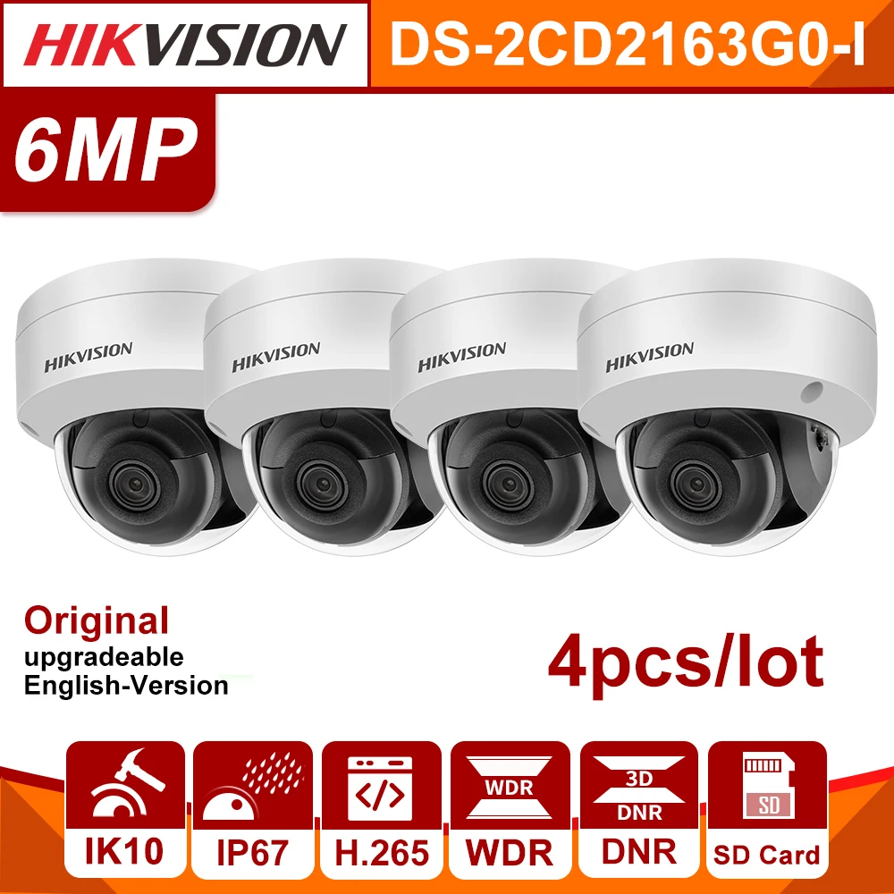 Оригинальная IP камера Hikvision 6MP DS 2CD2163G0 I мини купольная сетевая sd карта CCTV