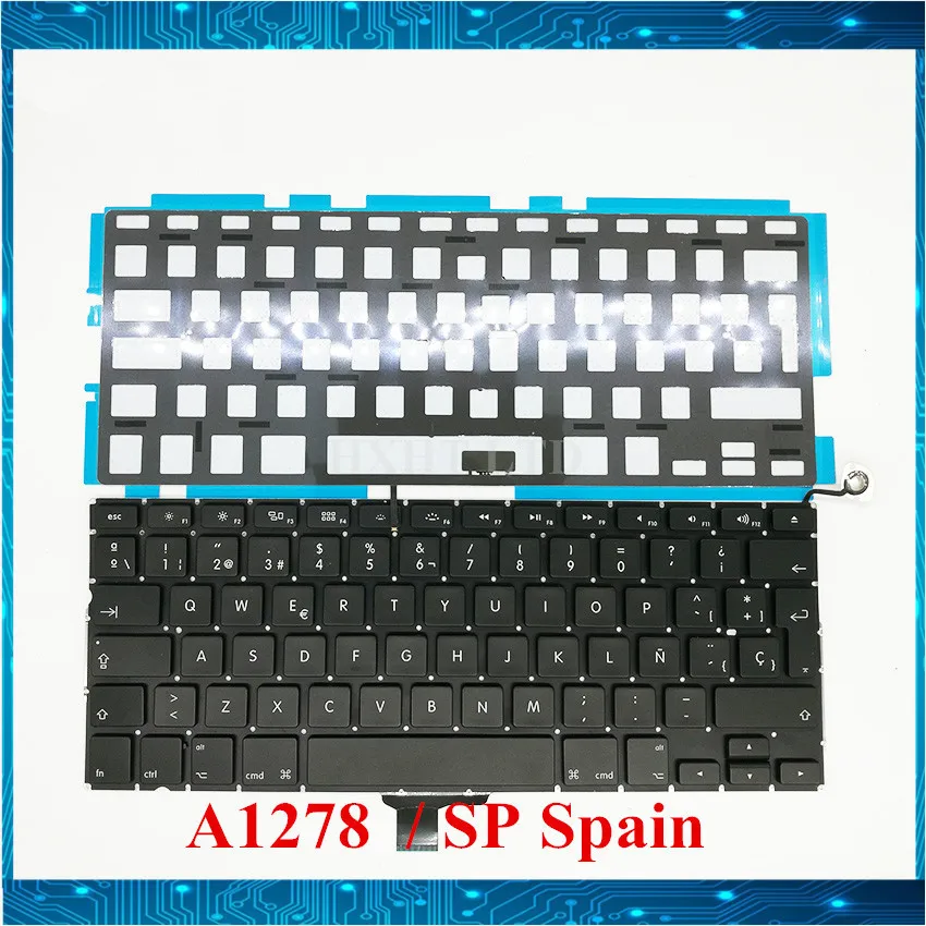 

NEW A1278 SP Spain Laptop keyboard with backlight For Macbook Pro 13" A1278 SP keyboard 2009 2010 2011 2012 year Fully Tested