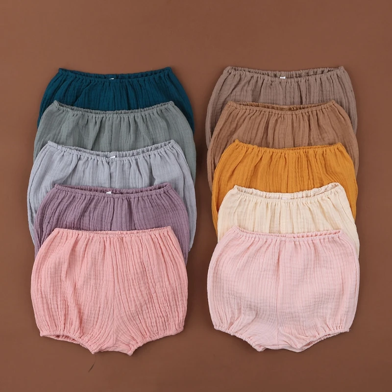 Toddler Baby Cotton Pants Shorts Newborn Baby Boys Girls Solid Colour Bloomers Bottoms PP Bloomers Panties Beach Panties