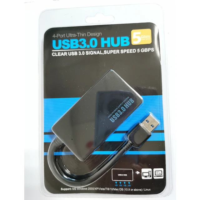 HUB USB 3.0 Laptop PC High Speed External 4 Ports Adapter Splitter USB Expander Computer Accessories For MacBook PS3 Xbox Laptop USB 3.0 with box