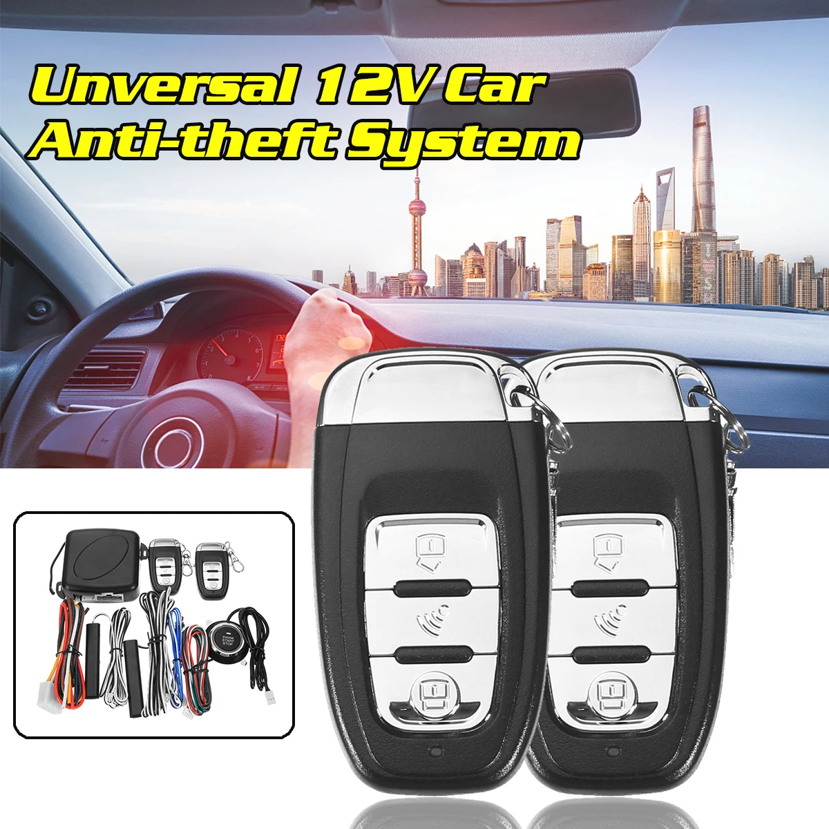 Najtaniej 9Pc samochód diy SUV dostęp bezkluczykowy rozruch silnika bezkluczykowy System alarmowy przycisk zdalny rozrusznik Stop samochody akcesoria samochodowe