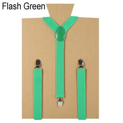Регулируемые подтяжки зажимы-на пояс для подтяжек унисекс эластичная Y-Форма подтяжки Для мужчин \'s Для женщин \'s подтяжки для bretels подтяжки мужские - Цвет: Flash Green
