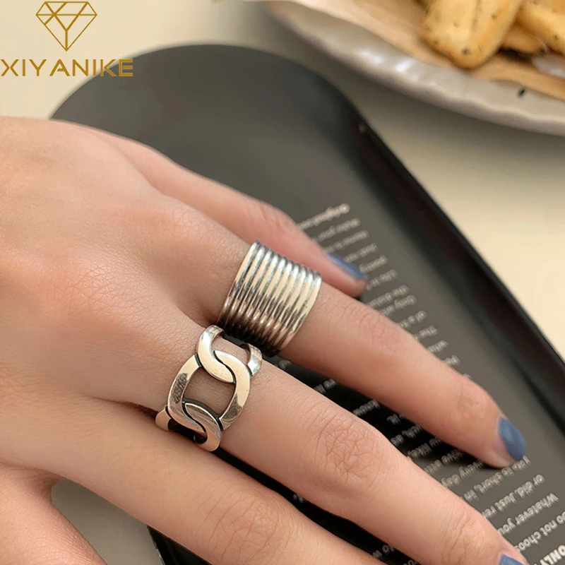 Adjustable Obsidian Ring in Sterling Silver Asian Vintage Style Jewelry Square Gemstone Ring Chinese Auspicious Ring Yun Boutique