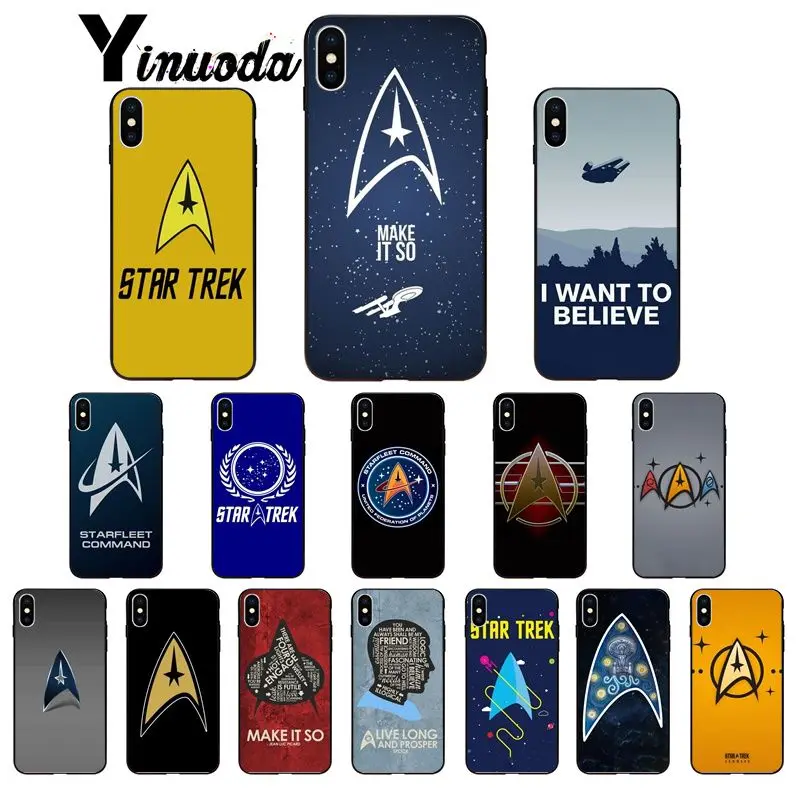 Yinuoda star trek логотип мягкий силиконовый черный чехол для телефона iPhone 6S 6plus 7 7plus 8 8Plus
