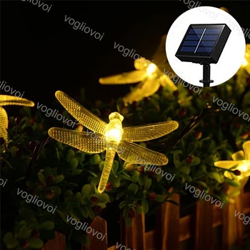 

Vogliovoi Solar Garden Lights Led String PVC Dragonfly 20 50 100LEDs Warm White Waterproof For Christmas Wedding Party Garden