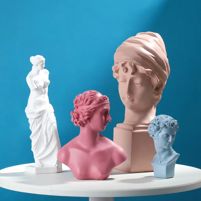 David Head Portraits Bust Venus Mini Gypsum Statue European imitated plaster resin Michelangelo Sculpture Home Decoration David Head Portraits Bust Venus Mini Gypsum Statue European imitated plaster resin Michelangelo Sculpture Home Decoration
