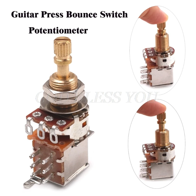 Guitar Switch Knob A500K B500K A250K B250K Push Pull Guitars Control Pot Potentiometer Volume