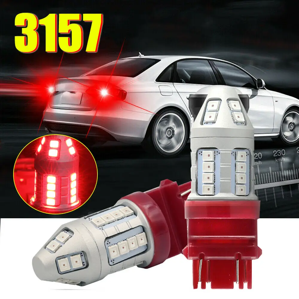 2x 1157 LED Strobe Flashing Brake Stop Bulb Tail Blinking Lights