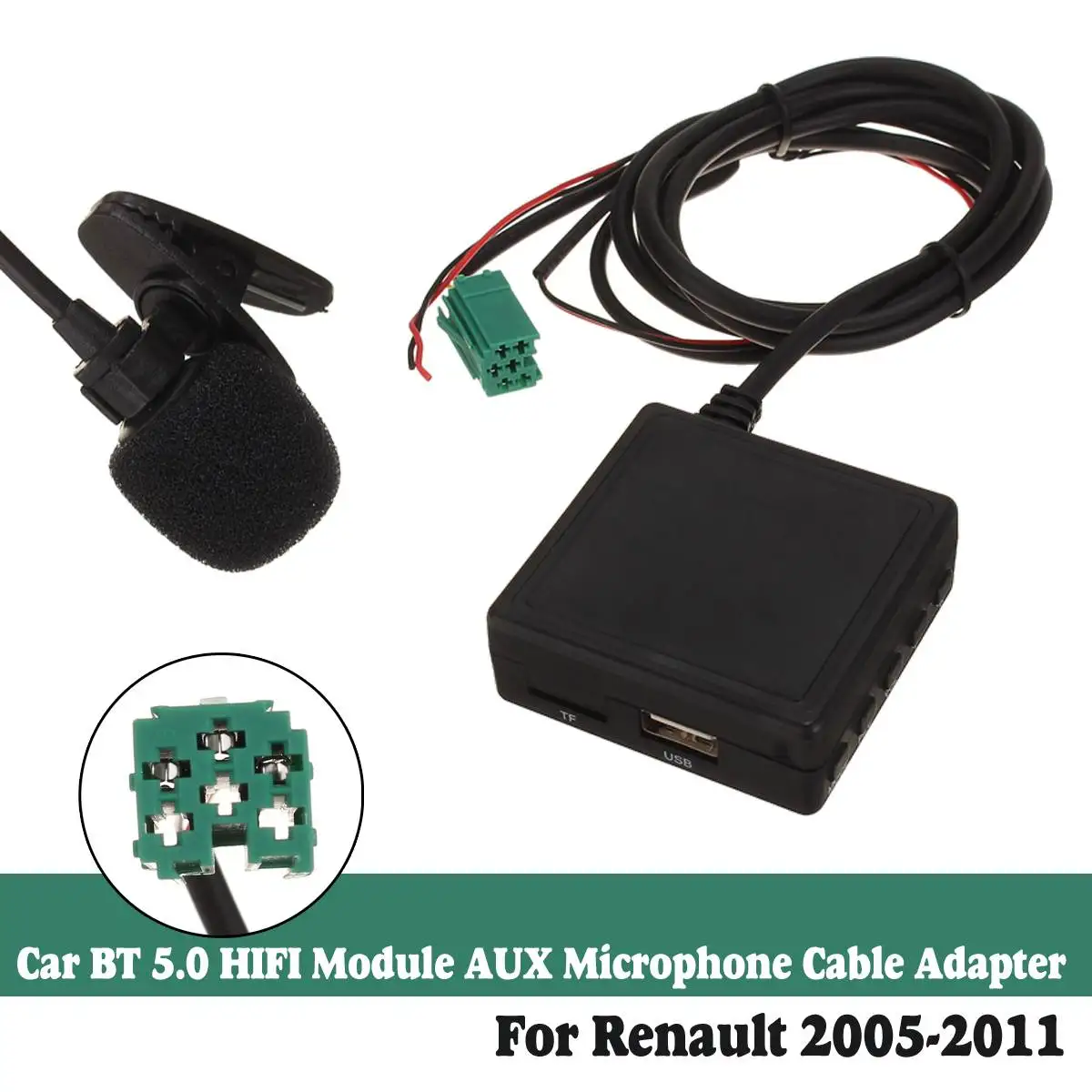 6Pin 3,5 мм AUX TF USB микрофон медиа bluetooth AUX адаптер кабель стерео для Renault 2005-2011