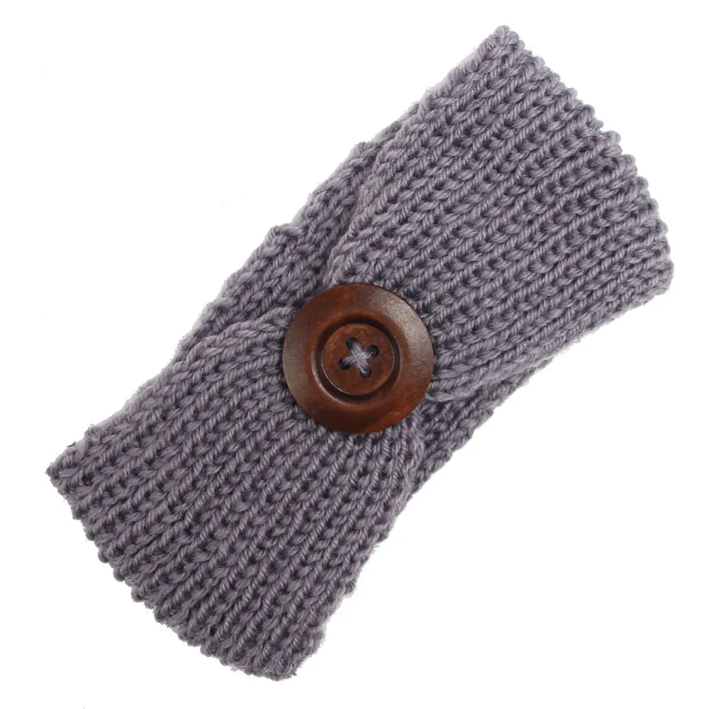 Европейский и американский стиль; сезон осень-зима; стиль; детские головные уборы ручной работы; Вязаная Детская повязка на голову с большой пряжкой