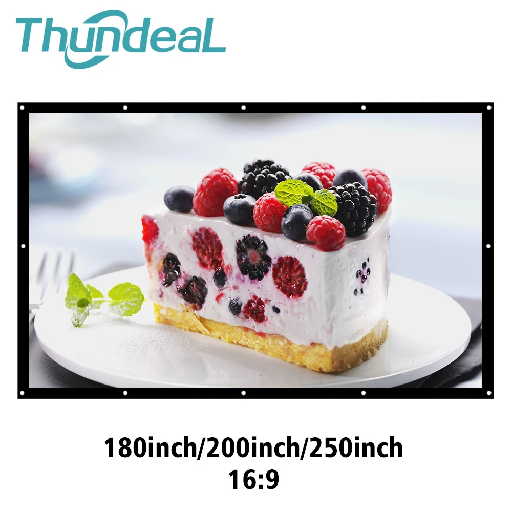 Проекционный экран ThundeaL большой размер 180 дюймов 200 250 300 16:9 холст HD DLP LED проектор