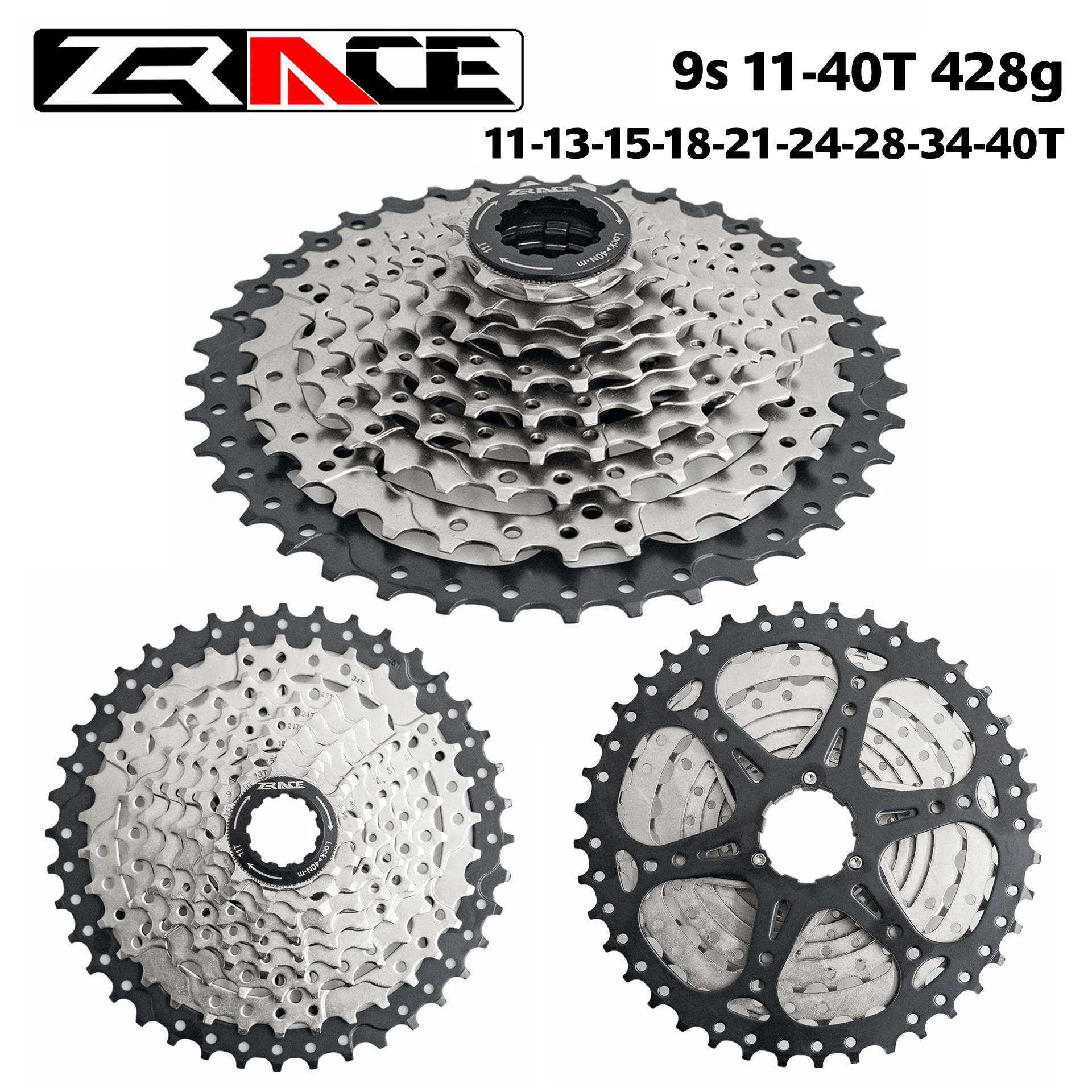 ZRACE кассета для велосипеда 8 9 10 11 скоростей MTB велосипед freewheel 11-42 T/11-46 T/11-50 T/11-52 T для ALIVIO/DEORE/SLX/XT - Цвет: 9s 11-40T