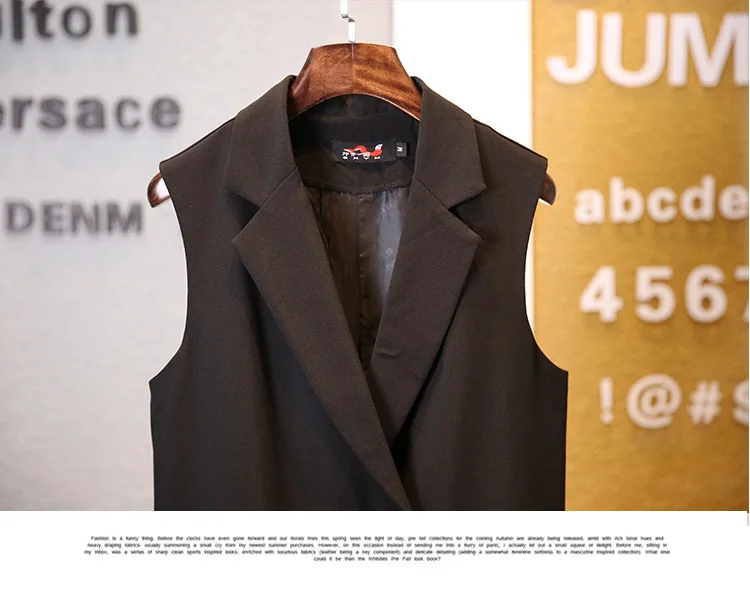 XL-9XL новая версия удобрения размера плюс женский длинный жилет с отворотом 200 фунтов Женское пальто длинный жилет DV85