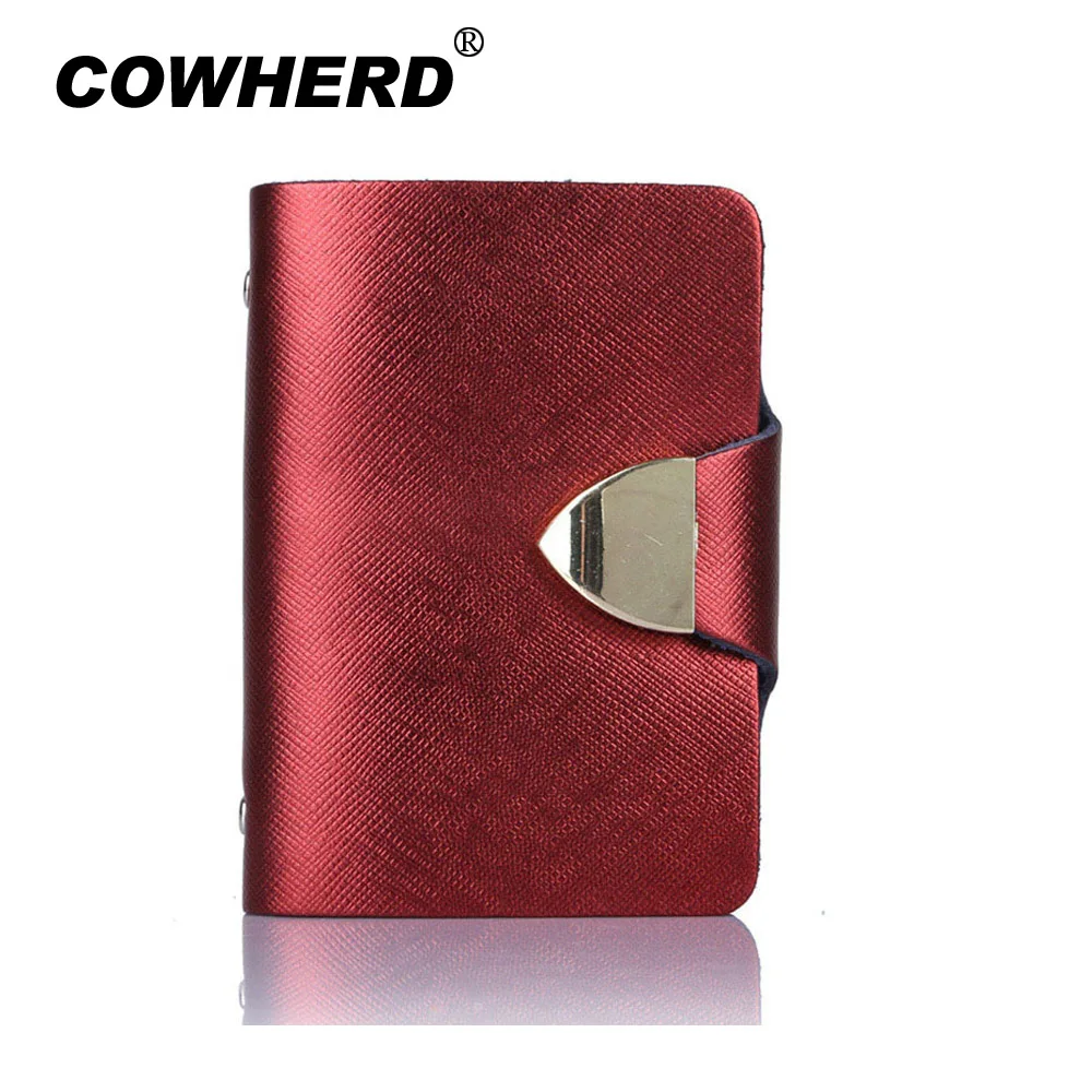 Business-Card-Holder Credit-Card ID Fold-Design Genuine-Cow-Leather Unisex New CH001