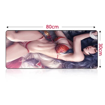 

Sexy Ahri Riven skins gaming mousepad 80*30cm XL large mouse pad mat for league of legends game gamer Jinx Sona desk map