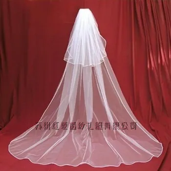

2M White/Ivory Long Bridal Headwear Wedding Bridal Veil Long With Comb Two-layer Wedding Accessories velo novia