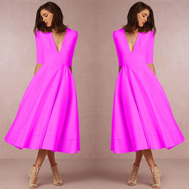 as the picture shows Вечерние платья, женские ночные платья, новое платье с v-образным вырезом, платья с рукавом пять, женские вечерние платья, женская одежда размера плюс, одежда в стиле бохо - Цвет: as the picture shows