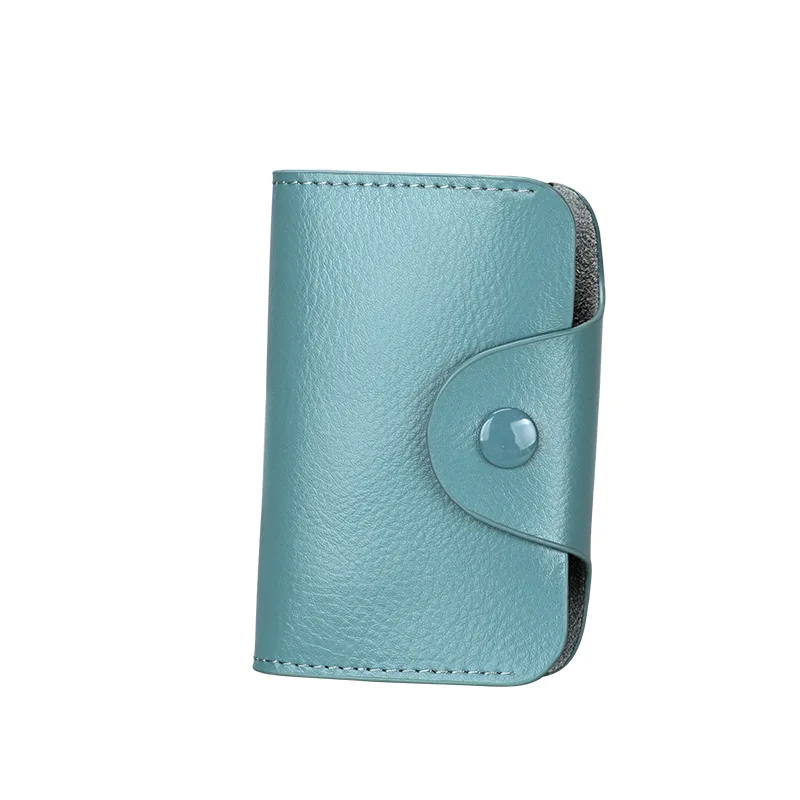 Light Blue Мужской кошелек из натуральной кожи, Мужская ключница, маленькие держатели для карт, мужской кошелек с отделением для карт, мини кошелек с карманом, высокое качество, сумки для монет - Цвет: Light Blue