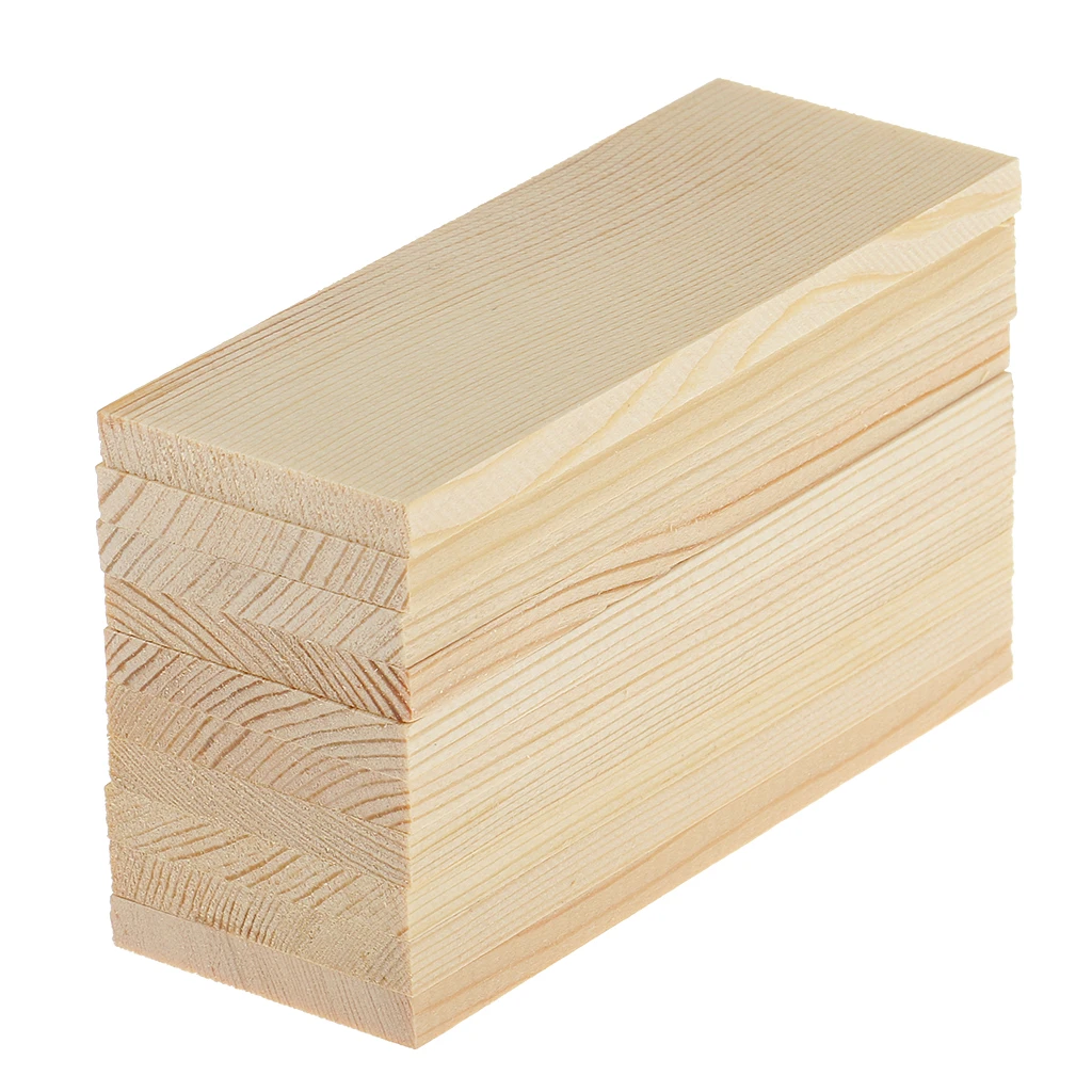 

10x Unfinished Wood Wooden Rectangular Plaque Board For Modelling Material