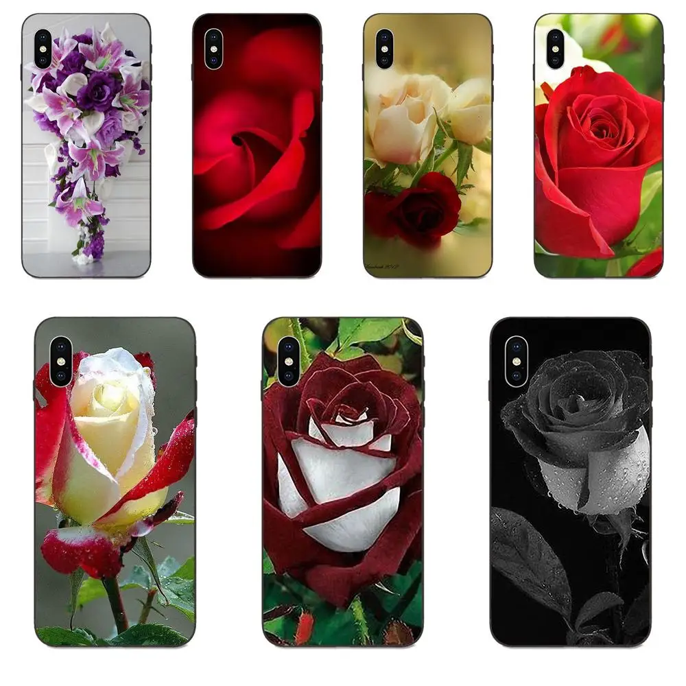 Красный и белый цветок розы роскошный ТПУ для Huawei nova 2 2S 3i 4 4e 5i Y3 Y5 II Y6 Y7 Y9 Lite Plus Prime Pro