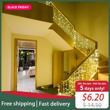 JSEX светодиодный светильник-гирлянда в виде сосульки для занавесок, Faily светильник s, праздничный светильник, Рождественская гирлянда, 220 В, для внутреннего и наружного украшения дома