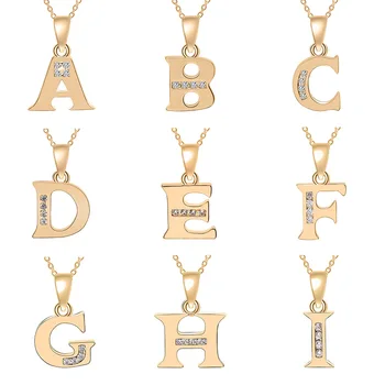 

5 English letters fashion lucky Monogram necklace 26 alphabet Initial sign mother friend family name gift necklace jewelry