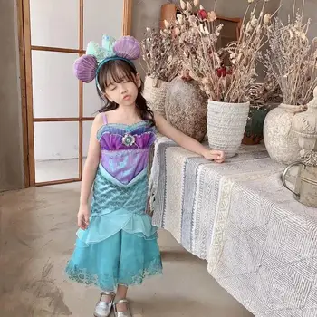 

spring summer fashion clothes 2020 baby girls dresses Cute mermaid shape mesh dress kids girls dress