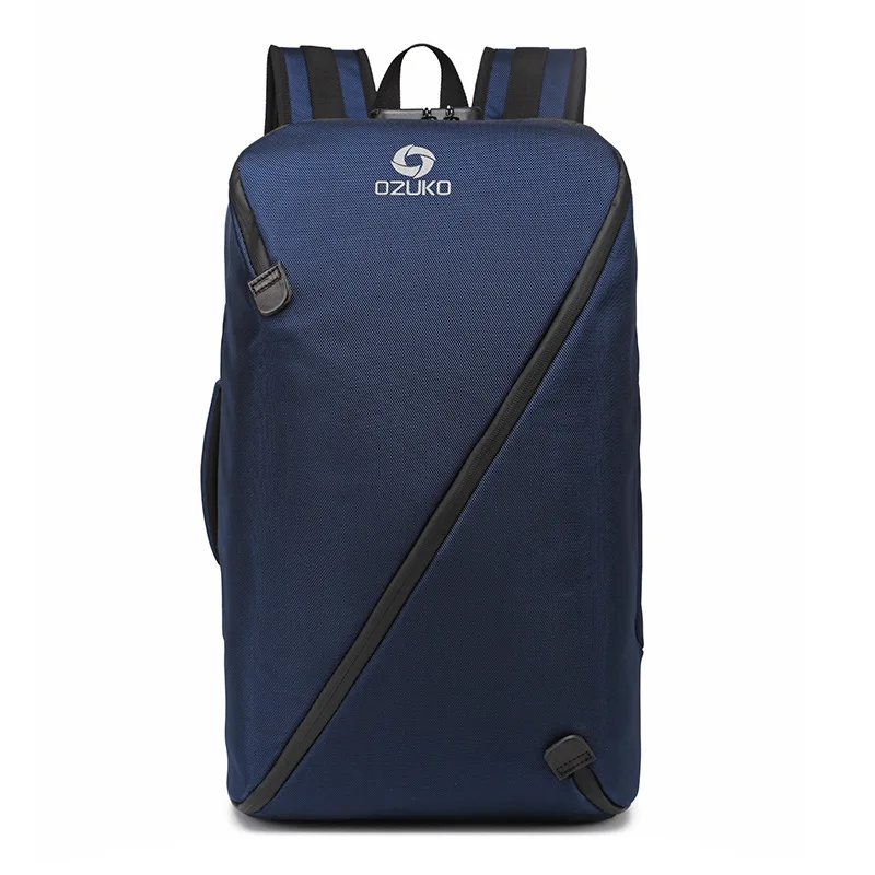 DIENQI мужской модный рюкзак для подростков, мужской рюкзак Mochila с защитой от кражи, рюкзак для путешествий для студентов, расширяемый водонепроницаемый рюкзак Morral - Цвет: Blue