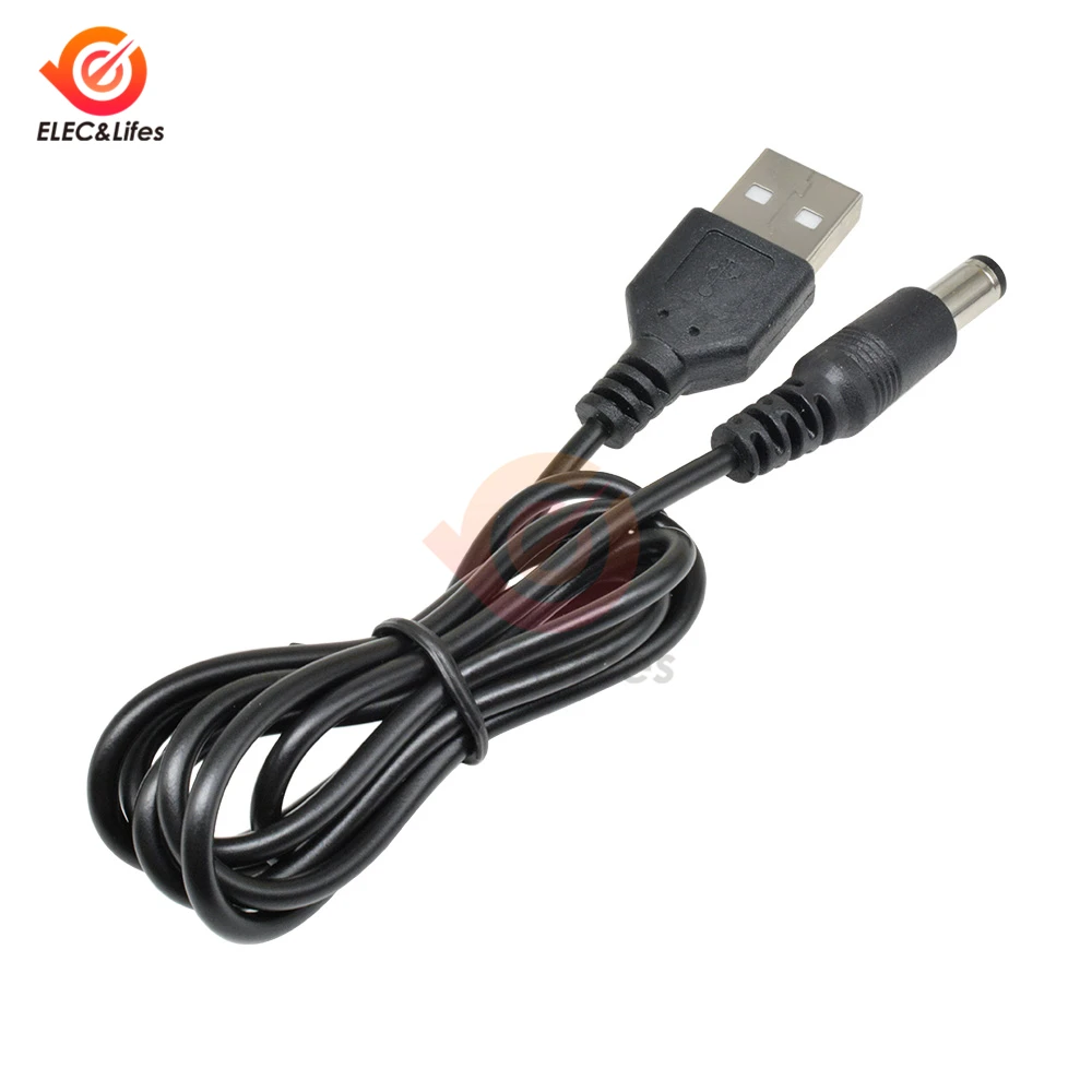 2 шт. умная электроника 80 см 5,5X2,1 мм кабель питания постоянного тока USB 2,0 Мужской к DC 5,5X2,1 разъем питания адаптер кабель шнуры