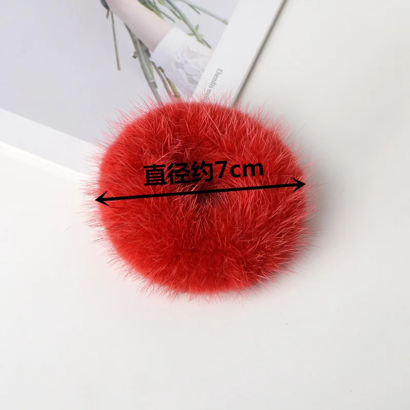 Hair Band 100% Real Genuine Mink Hair Rope Vintage Elastic Headdress Hair Band Scrunchie Rope Ponytail Tail Stripe Wrist Band 6