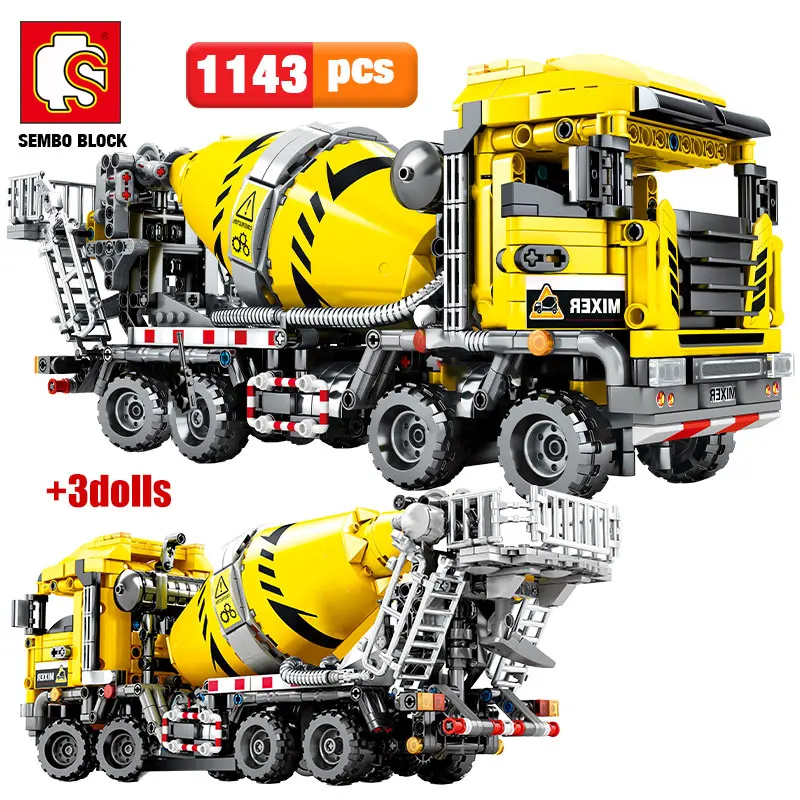

Hipac SEMBO 1143PCs Building Blocks Engineering Bulldozer Crane Technic Car Truck Excavator Roller Building Blocks bricks Toys