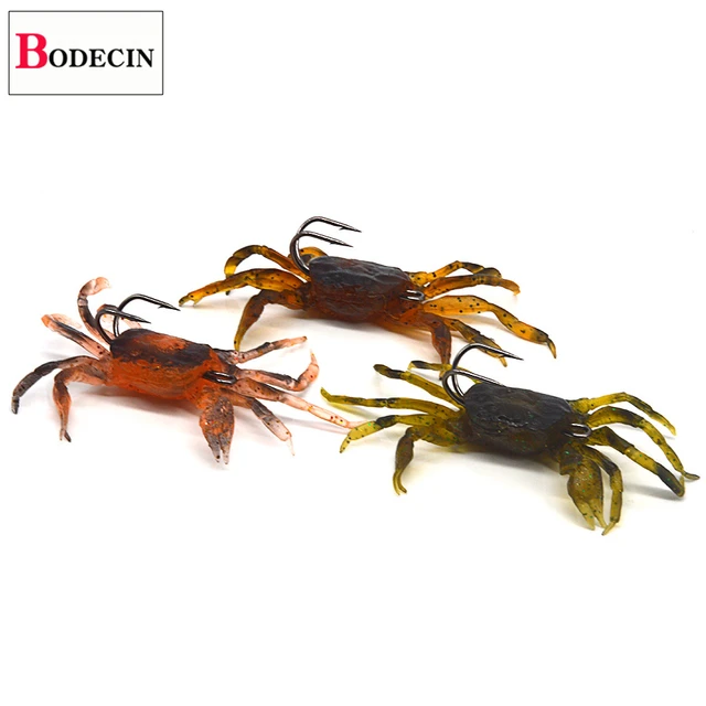 1PCS Silicone Mold Winter Fishing Bait Jig Crab Soft Artificial Lures 3D  Simulation Multicolour For Fish