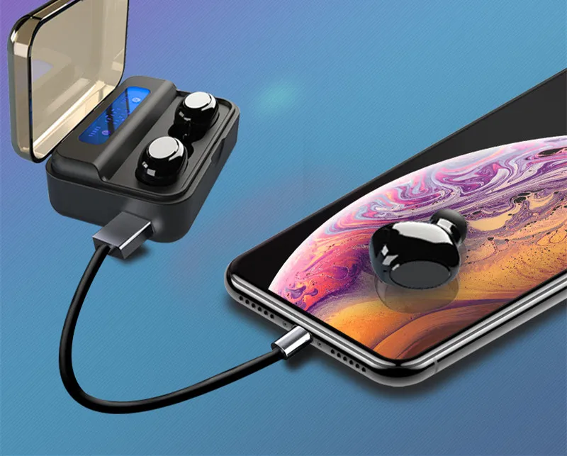 TWS Bluetooth 5 0 гарнитура 2200 мАч зарядная коробка Беспроводная 9D стерео спортивная