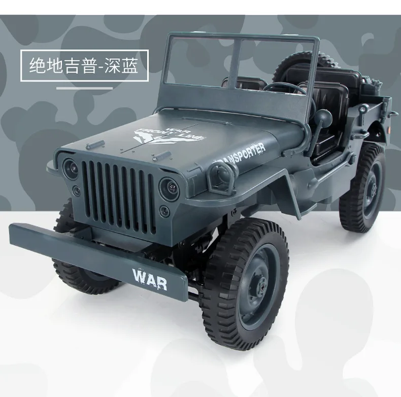 JJRC Q65 RC Автомобиль 2,4G 4WD Кабриолет дистанционное управление светом- jeep четырёхколёсный вагончик с привод внедорожный военный грузовик машины-внедорожники игрушки - Цвет: blue