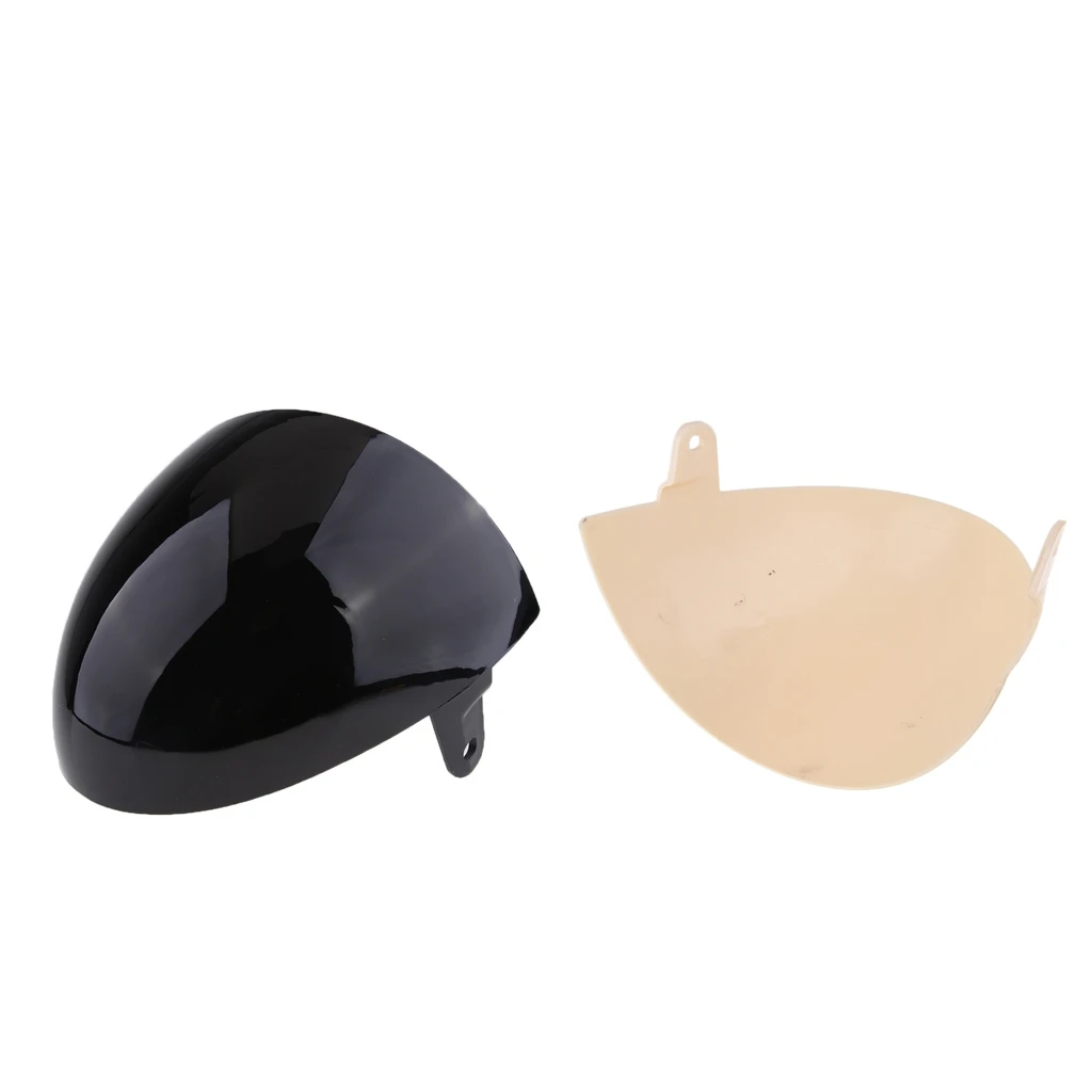 2x Motorcycle Passenger Rear Pillion Seat Cowl Tail Cover ABS Plastic for Honda CB GB GL CBR Cafe Racer (Black & Beige)