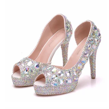 

High heeled shoes women's sandals women's colorful diamond wedding shoes women's banquet shoes women's high-heeled sandals