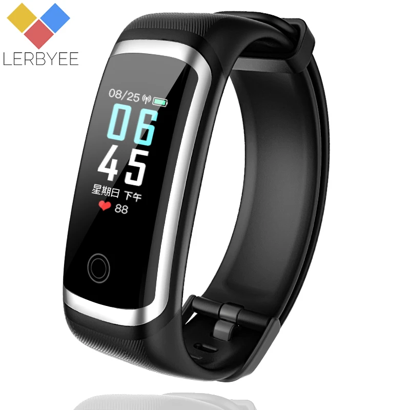 

Lerbyee M4 Fitness Tracker Bluetooth Heart Rate and Sleep Monitor Shake to Take Picture IOS Android Sport Smart Watch Band