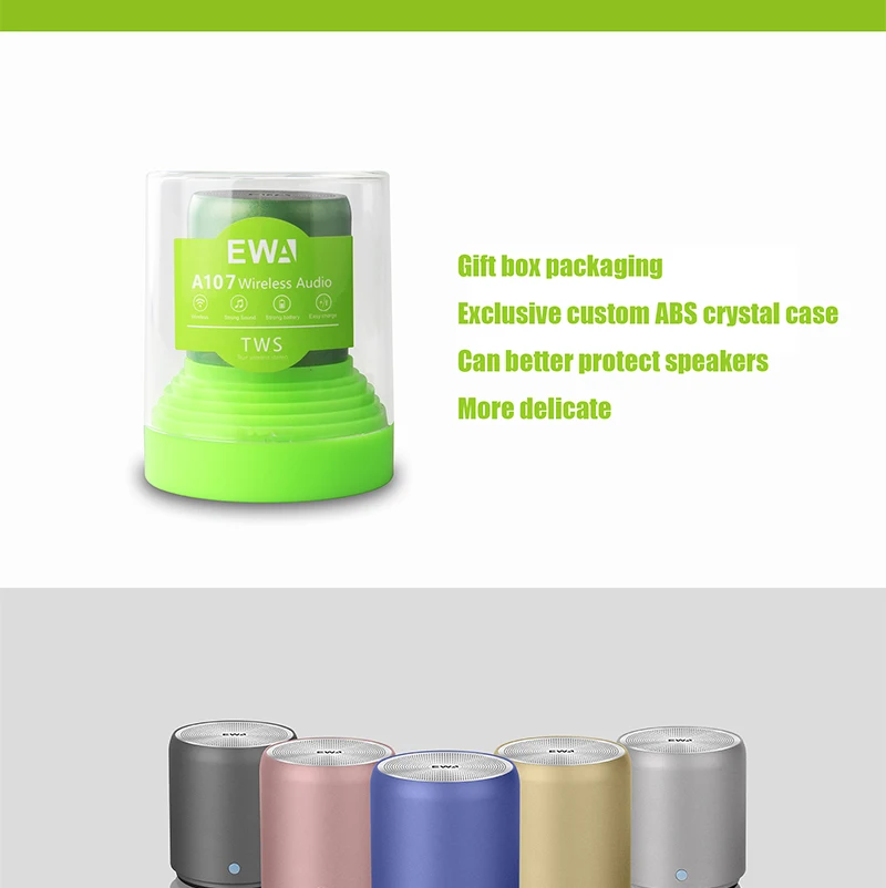 New EWA A107 Mini BT Speaker  Portable Speaker Stereo Sound Wireless MaglevSpeaker Support AUX TF Caryerd MP3 Pla