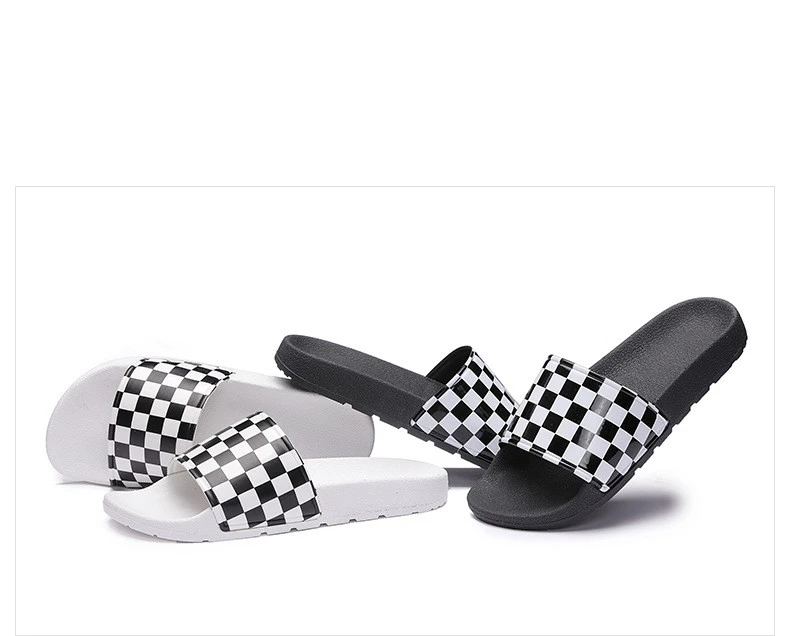 checkered flip flops